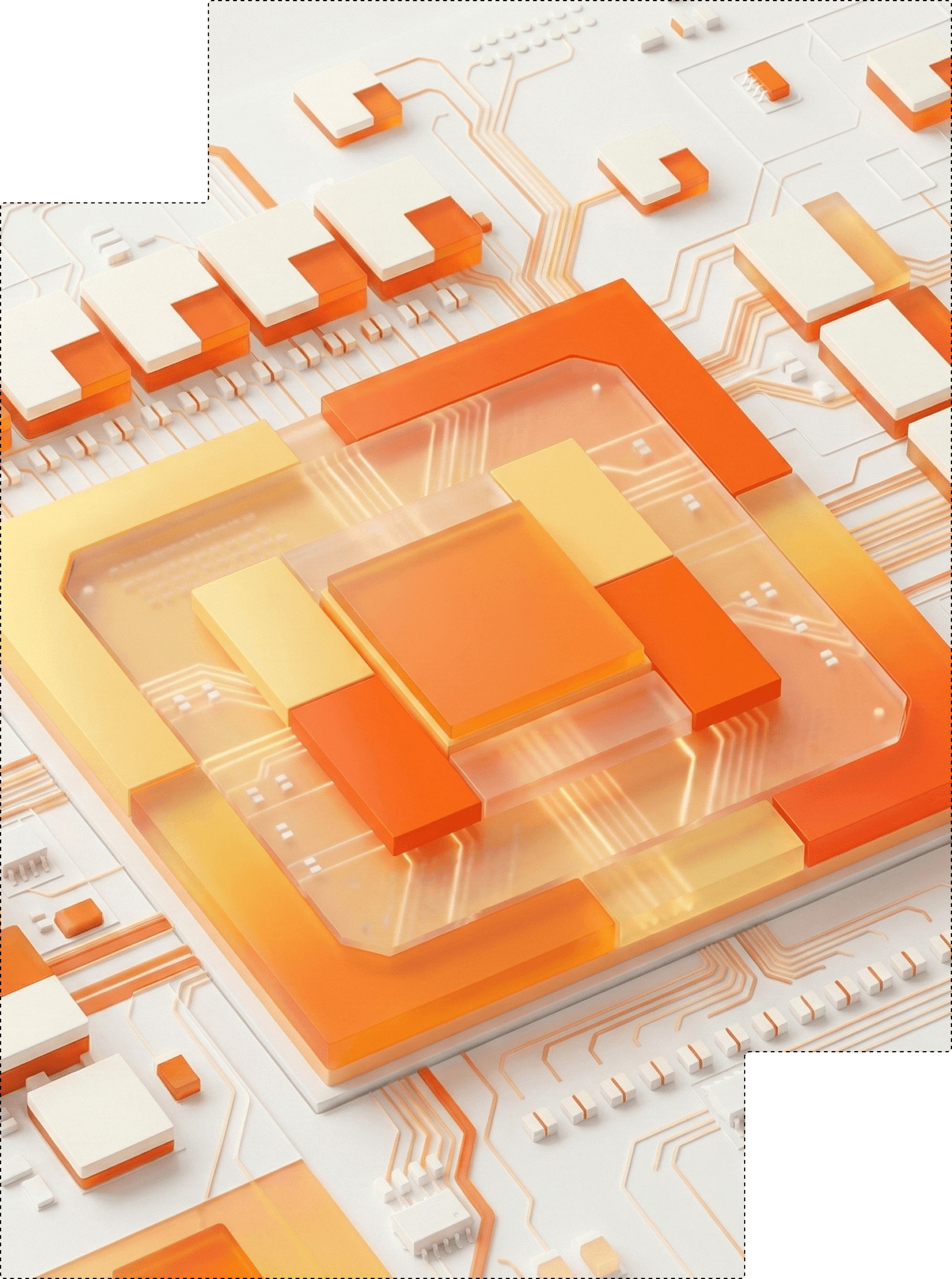 3D semiconductor chip illustration